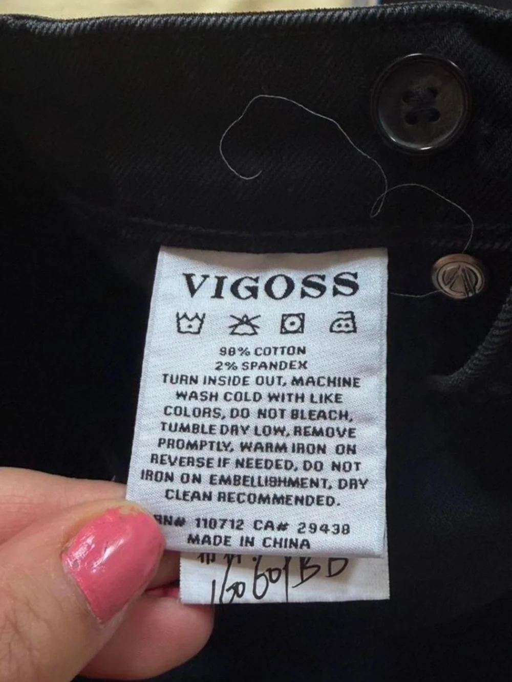 Vigoss Black Asymmetric Denim Jean Skirt